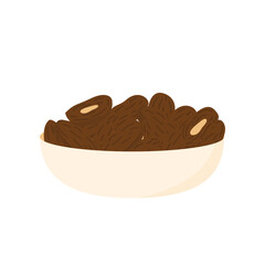 Bowl of Dates Fruit. Dates Ramadan Fruit. Middle East Fruit