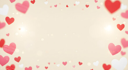 Valentines day background with hearts 