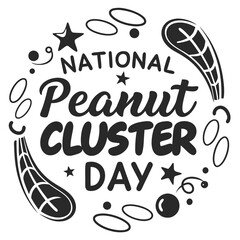NATIONAL PEANUT CLUSTER DAY silhouette vector illustration