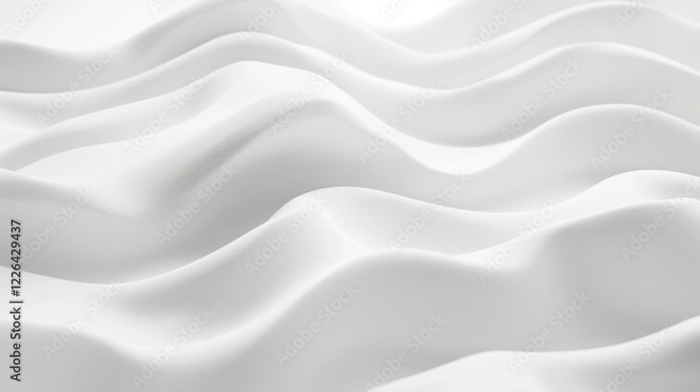 Poster smooth white waves create serene and calming texture, ideal for backgrounds or design elements. gent