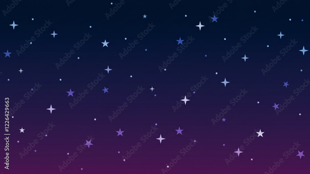 Poster a vector space backdrop. a charming flat-style template embellished with stars scattered across oute