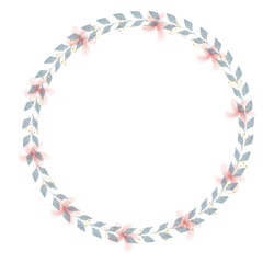 Hand Drawn Gold Colored Flower Wreath. Floral Vector Design Element for Birthday, New Year, Christmas Card, Wedding Invitation.