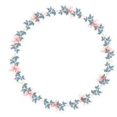 Hand Drawn Gold Colored Flower Wreath. Floral Vector Design Element for Birthday, New Year, Christmas Card, Wedding Invitation.