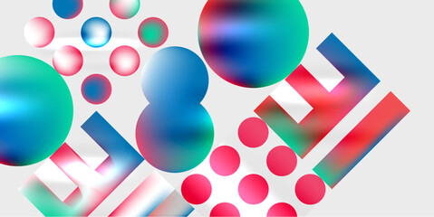 Triangles, circles, squares, rectangles design. Vector Illustration For Wallpaper, Banner, Background, Card, Book Illustration, landing page