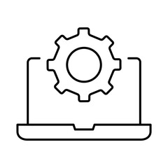 Laptop Line Editable Stroke Icon. PC, Computer Functions, Settings, Technology, Security, Shopping, Wallet, Marketing, Promotion, Communication Collection Vector Illustration.