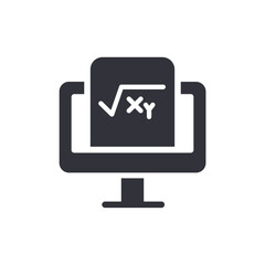 Math software solid icons, minimalist vector illustration ,simple transparent graphic element .Isolated on white background