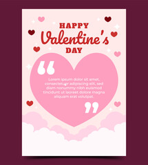 Valentine's day message quote banner design template. Usable for poster, cover, social media post, banner