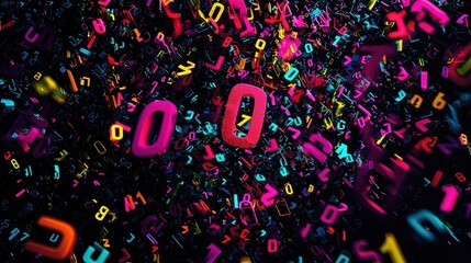 Vibrant Neon Number Mosaic