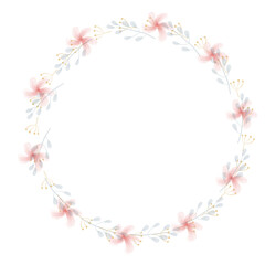 Fototapeta premium Hand Drawn Rose Gold Colored Flower Wreath. Floral Vector Design Element for Birthday, New Year, Christmas Card, Wedding Invitation, Marketing, Advertising and Presentation.