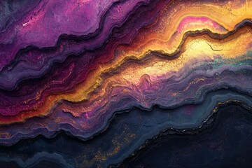 Obraz premium Abstract iridescent lines, layered design, 3d render, Generative AI