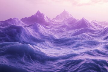 Abstract purple waves, geometric design, 3d render, Generative AI