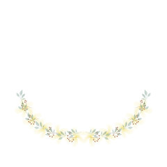 Hand Drawn Gold Colored Flower Wreath. Floral Vector Design Element for Birthday, New Year, Christmas Card, Wedding Invitation.