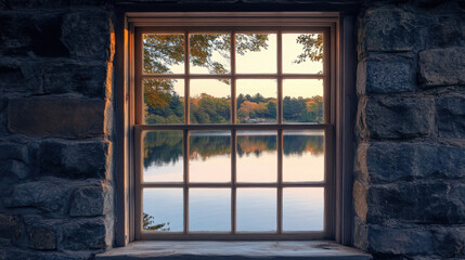 Scenic lake windows scenery nature landscape green tree view window scenic decor house design interior ideas wallpaper backdrop