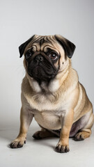 Obraz premium pug dog isolated on white background