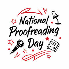 NATIONAL PROOFREADING DAY silhouette vector illustration