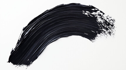 Black paint stroke with visible brush texture on white background
