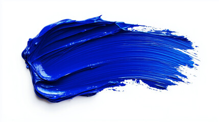 Blue paint stroke with visible brush texture on white background
