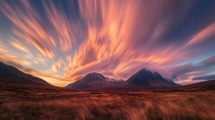 Obraz premium Majestic Sunset Timelapse: Nature's Breathtaking Light and Atmosphere