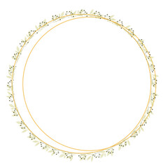 Hand Drawn Rose Gold Colored Flower Wreath. Floral Vector Design Element for Birthday, New Year, Christmas Card, Wedding Invitation, Marketing, Advertising and Presentation.