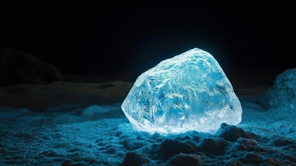 Fototapeta premium A symbolic glowing Glacier indicating in World Wildlife Day concept