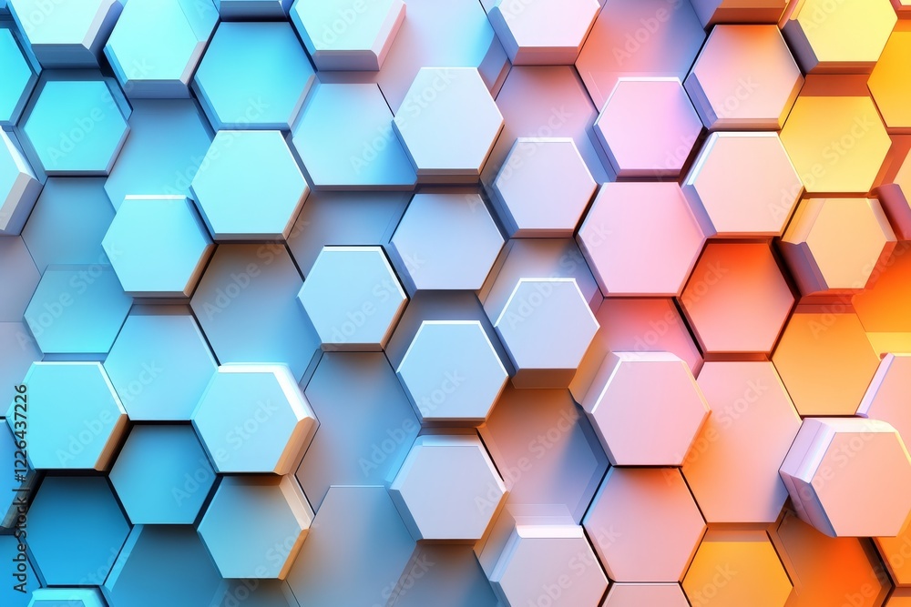 Poster abstract geometric background with colorful hexagonal pattern design