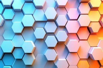 Abstract Geometric Background with Colorful Hexagonal Pattern Design