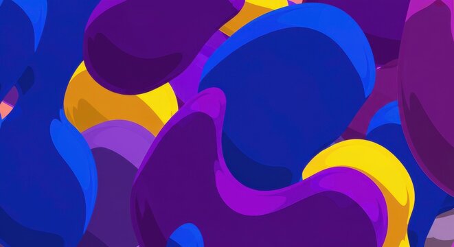 Abstract Composition: Vivid, fluid forms dance across the canvas in a riot of color, creating an eye-catching visual spectacle. The composition exudes energy and dynamism.