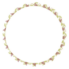 Hand Drawn Rose Gold Colored Flower Wreath. Floral Vector Design Element for Birthday, New Year, Christmas Card, Wedding Invitation, Marketing, Advertising and Presentation.