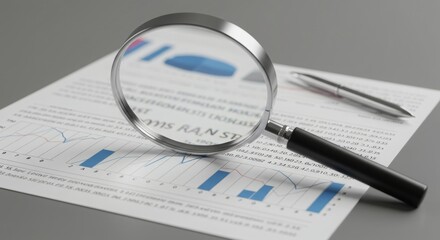 Magnifying Glass on Financial Report - Business Financial Review and Analysis