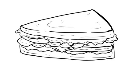sandwich  digital illustration drawing isolated