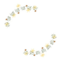 Hand Drawn Rose Gold Colored Flower Wreath. Floral Vector Design Element for Birthday, New Year, Christmas Card, Wedding Invitation, Marketing, Advertising and Presentation.