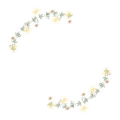 Hand Drawn Rose Gold Colored Flower Wreath. Floral Vector Design Element for Birthday, New Year, Christmas Card, Wedding Invitation, Marketing, Advertising and Presentation.