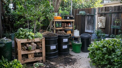 Naklejka premium Build your backyard composting setup step-by-step guide for sustainable living