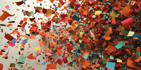 A playful pattern of colorful confetti scattered randomly creating a vibrant festive and joyful celebration atmosphere.