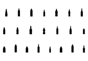 Bottle icon set. bottle vector logo design