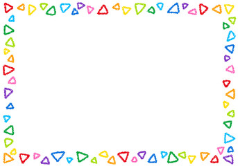 手描きのクレヨン素材　背景　フレーム