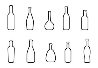 Bottle icon set. bottle vector logo design