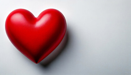 Fototapeta premium Simple Design of a Red Heart Object on a White Background