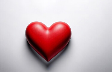 Simple Design of a Red Heart Object on a White Background