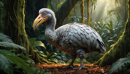 Obraz premium Dodo bird in the jungle, a realistic photo