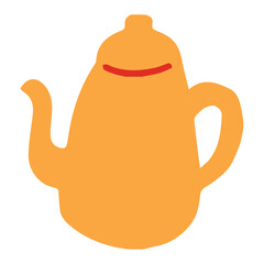 手描きの黄色いケトル