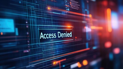 Obraz premium High-Tech Digital Screen Displaying Access Denied Message with Security