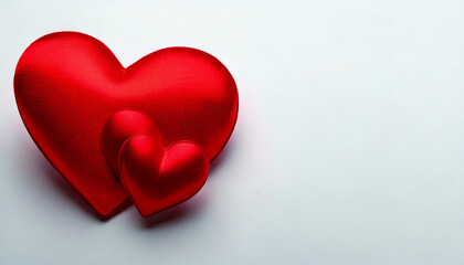 Fototapeta premium Image of Large and Small Red Hearts Together Representing Love and Bond