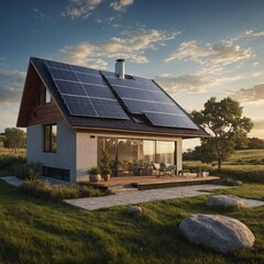 Fototapeta premium How can smart homes integrate with renewable energy sources like solar and wind?