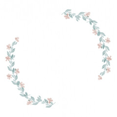 Hand Drawn Rose Gold Colored Flower Wreath. Floral Vector Design Element for Birthday, New Year, Christmas Card, Wedding Invitation, Marketing, Advertising and Presentation.