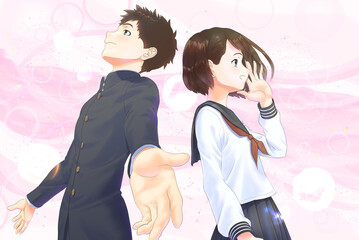 横顔の学生_①A案_キャラ男女_EFF背景_桜なし