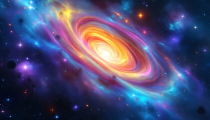 Vibrant Spiral Galaxy Nebula Cosmic Art Wallpaper