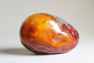 Fototapeta premium A Single Ripe Date Fruit On A White Background