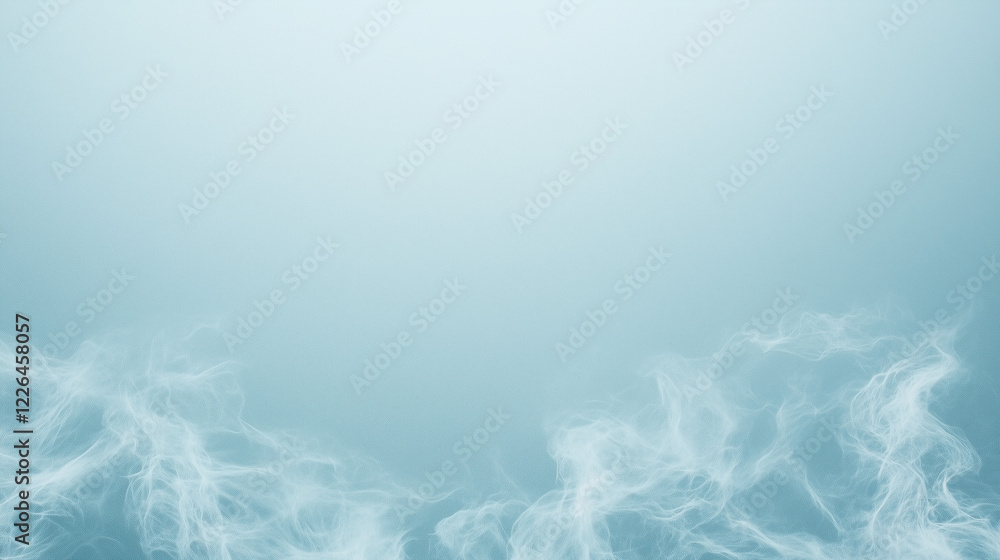 Poster serene mist: a tranquil image of ethereal mist or smoke, with soft, flowing tendrils at the bottom c