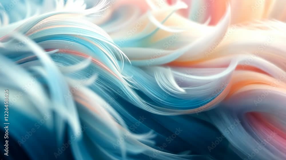 Poster abstract flowing colorful waves in dynamic motion with soft pastel hues